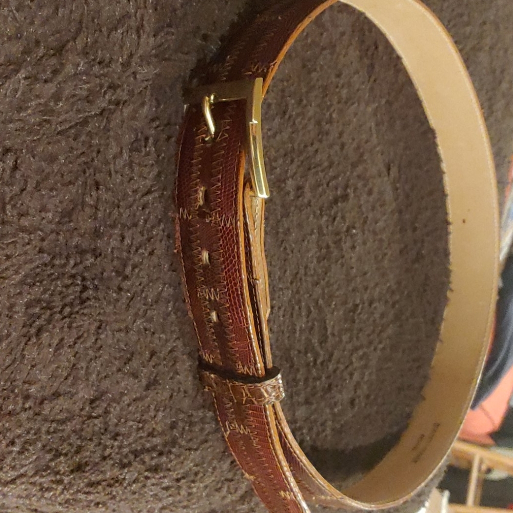 Tony Lama Patchwork Lizard Belt